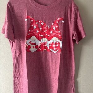 Valentine Heart Gnome Tee - Pink
